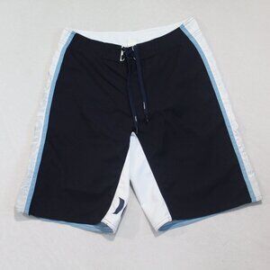 Hurley Men Black Blue Board Shorts Summer Size 32